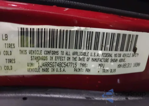 2011 Jeep Grand Cherokee Limited from USA, damaged, VIN 1J4RR5GT4BC547715